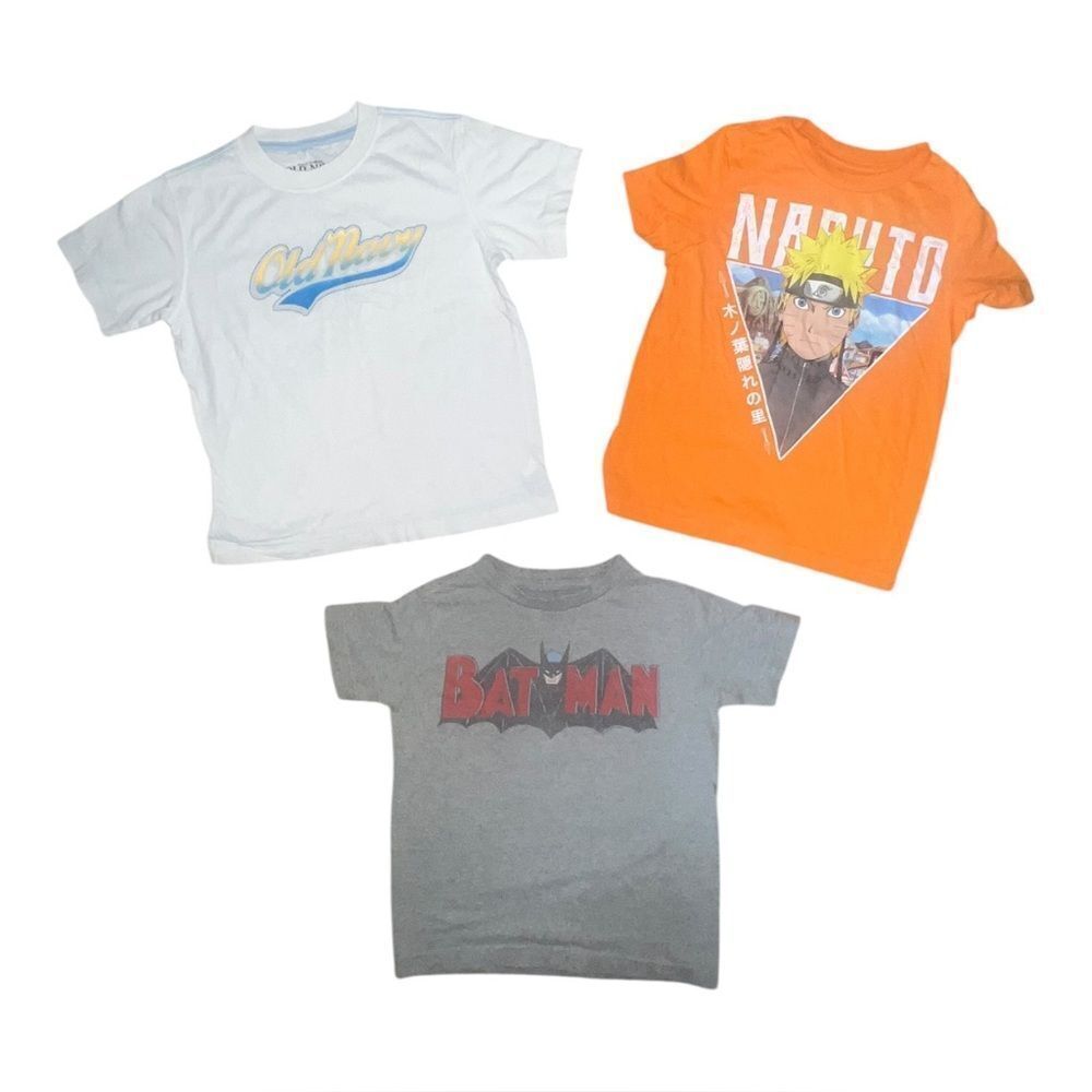 Old Navy Lot of Three Boys T-Shirts Logo Batman Narito Extra Small EUC